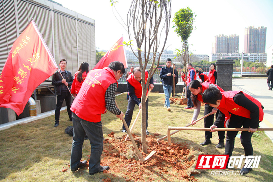 [紅網]永州職院附屬醫(yī)院開展“履行植樹義務 共建美麗瀟湘”主題黨日活動